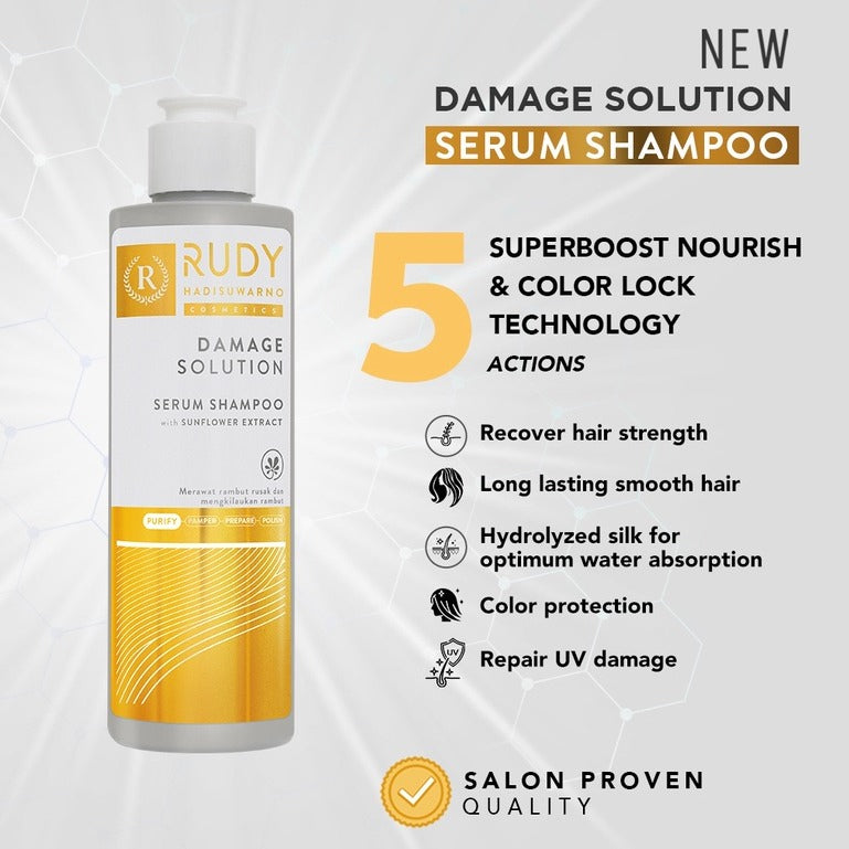[2 PCS] Rudy Hadisuwarno Damage Solution Serum Shampoo 200 ml