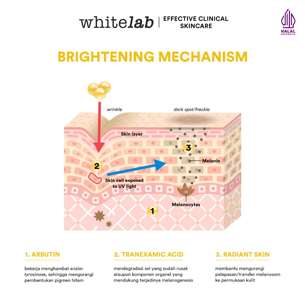 Whitelab Serum Arbutin Anti Dark Spot Flek Hitam - Serum Glowing Pencerah Wajah Bekas Jerawat