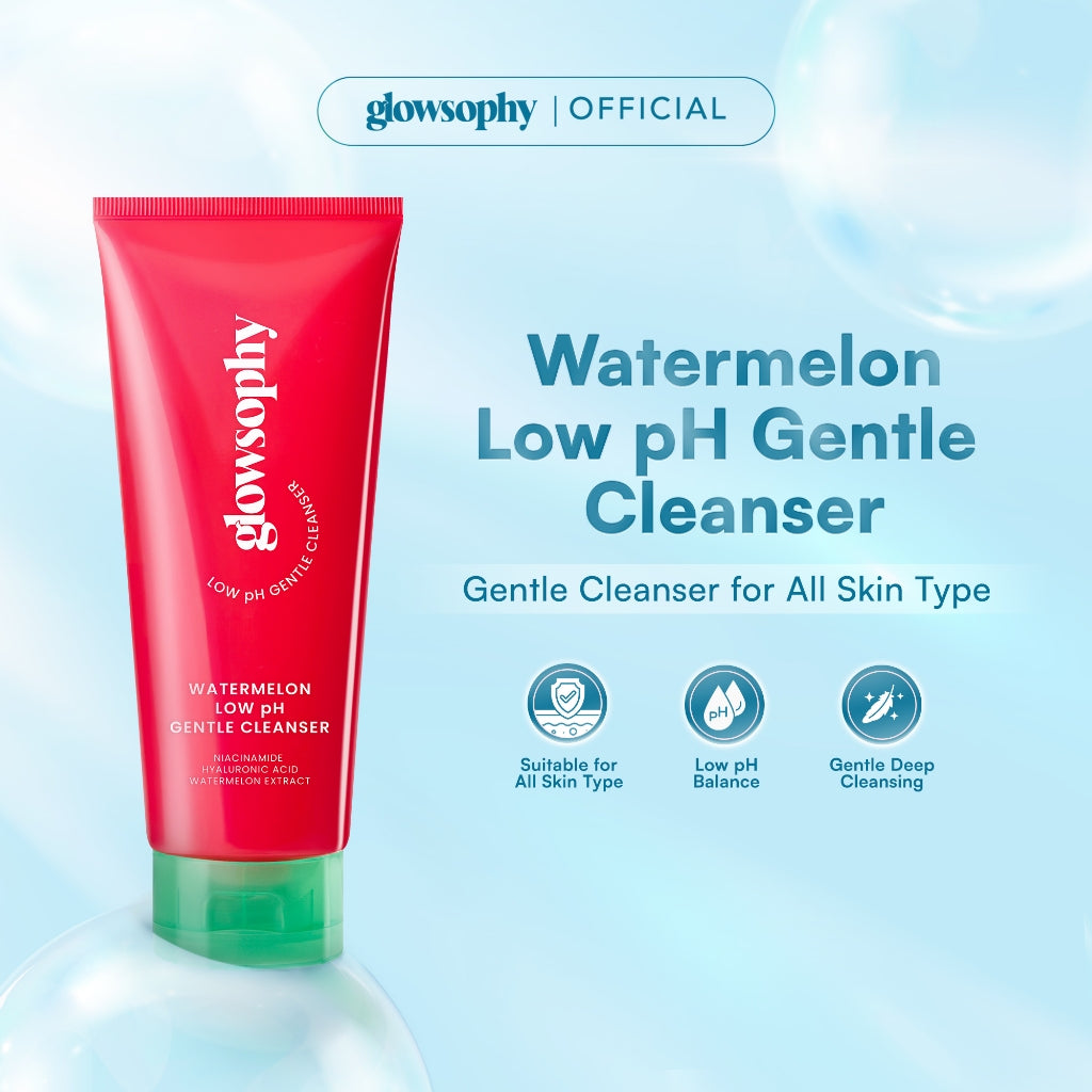 Glowsophy Watermelon Low pH Gentle Cleanser sabun cuci muka facial wash All Skin Type Friendly Facial Wash Normal Face Wash