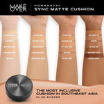 [SPECIAL MASTERSHADE] NEW! MAKE OVER Powerstay Sync Matte Cushion - Smart AI Matte Cushion Aqeela High Coverage Zero Oxidation Oil Control Foundation Compact Makeup Concealer Skin Tint Long Lasting Somethin Time Less w Maybe Euphoria