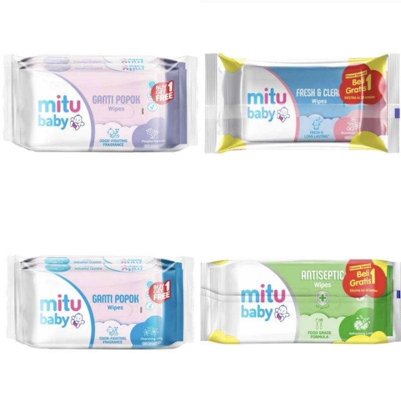 Mitu Baby Tisu Basah Bayi Ganti Popok 50 s - Beli 1 Gratis 1