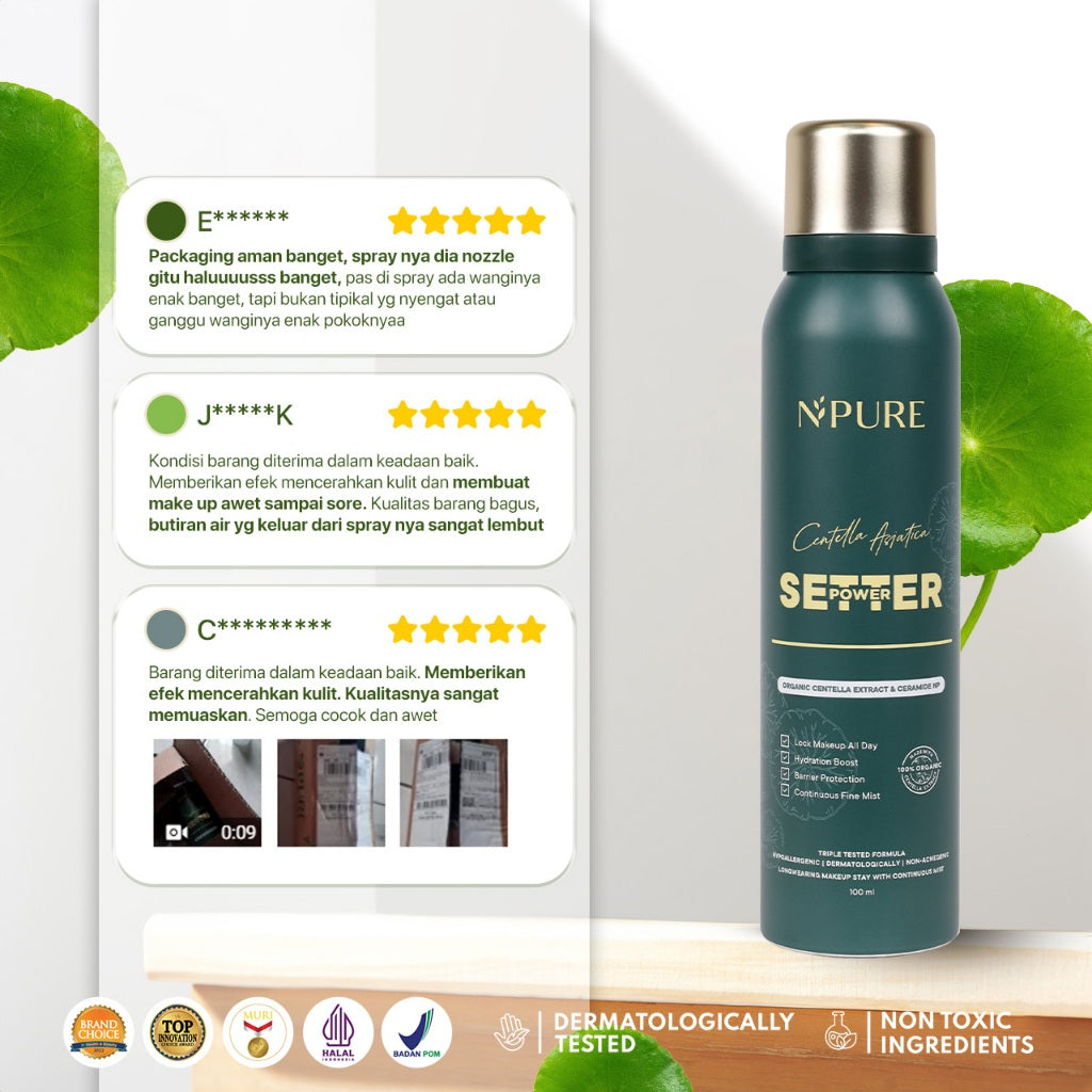 SETTING SPRAY - NPURE  Centella Asiatica Power Setter - Setting Spray / Setting Oil control & Barrier Protection / Setting Spray cocok untuk kulit berjerawat & sensitif / spray makeup tahan lama