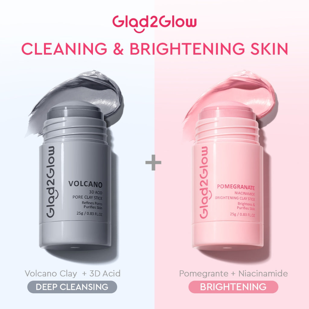 [DISKON 60%]Glad2Glow Clay Stick&Face Mask Complete Series-Pomegranate Brightening/Mugwort Salicylic Acid Acne/ Volcano 3D Acid Pore-masker Packs Masker Wajah Sheet Mask mask sleeping mask mugwort mask acne masker komedo g2glow official store