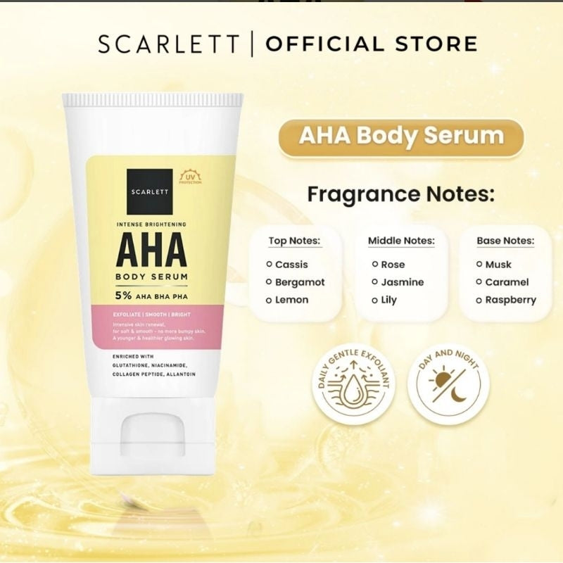 Scarlett Whitening Intense Brightening Serum Tubuh 5% AHA BHA PHA 120 mI