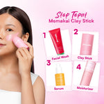 Glowsophy Watermelon Bright Clay Stick Mask 40g - Masker Wajah Glowing Mencerahkan, Meratakan Warna Kulit & Menyamarkan Noda Hitam Natural Eksfoliasi untuk Mengangkat Sel Kulit Mati Stick Wajah Face Cleansing Brightening Glowing Masker Eksfoliasi Wajah