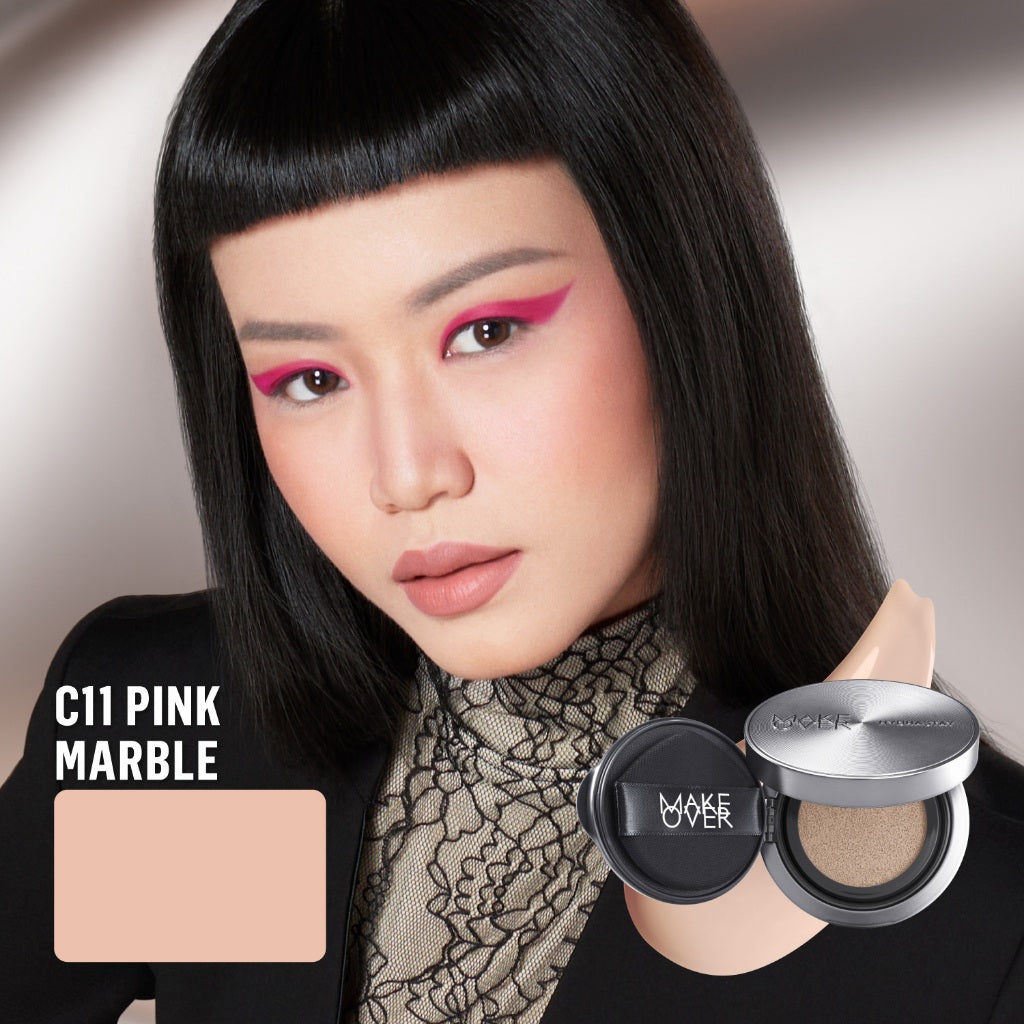 [SPECIAL 11.11] NEW! MAKE OVER Hydrastay Prismatic Glass Cushion - Glow Aqeela Sargio Cushion Plumpy Tahan Cuaca Panas Lembab Anti Crack Smudgeproof Tidak Cakey Tidak Crease High Coverage Tahan Banting Radiant Foundation Compact Makeup