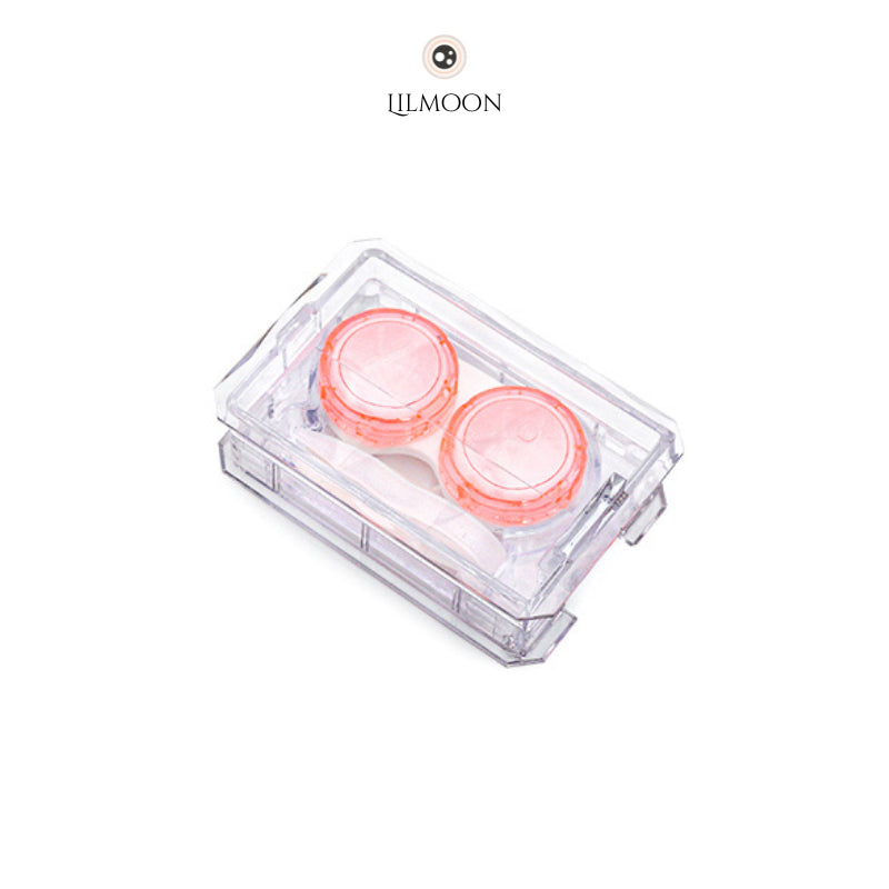 Lens Care Kit | Kotak Softlens | Wadah Lensa Kontak | Travel Kit Transparant Soflens | Case Softlen Bening + Jepitan