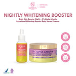 Noera Paket Nightly Whitening Booster | 5% ALPHA ARBUTIN Luxurious Whitening Booster Body Serum Essence + Skin Booster Night