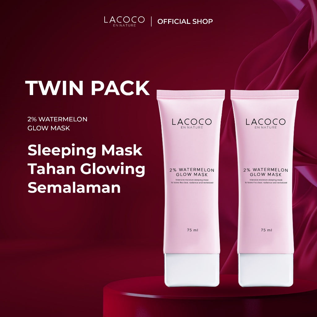 [Twin Pack] Lacoco Watermelon Glow Mask Sleeping Mask Moisturizer Cream Melembapkan Hydrating La Rose Vifa Dor Harley Skint Bynare
