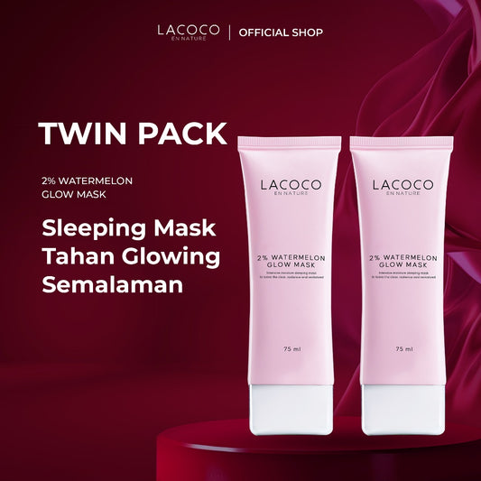 [Twin Pack] Lacoco Watermelon Glow Mask Sleeping Mask Moisturizer Cream Melembapkan Hydrating La Rose Vifa Dor Harley Skint Bynare