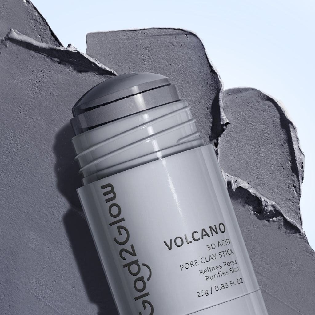 Glad2Glow Volcano 3D Acid Pore Clay Stick Masker Wajah Clay Masker Stik Deep Cleansing Pori Pori Masker Komedo Dan Pori Pori Wajah Pembersih Komedo clay Masker Masker Organik Masker Jerawat Sheetmask Masker Glad2Glow Clay Mask Masker G2Glow Official Store
