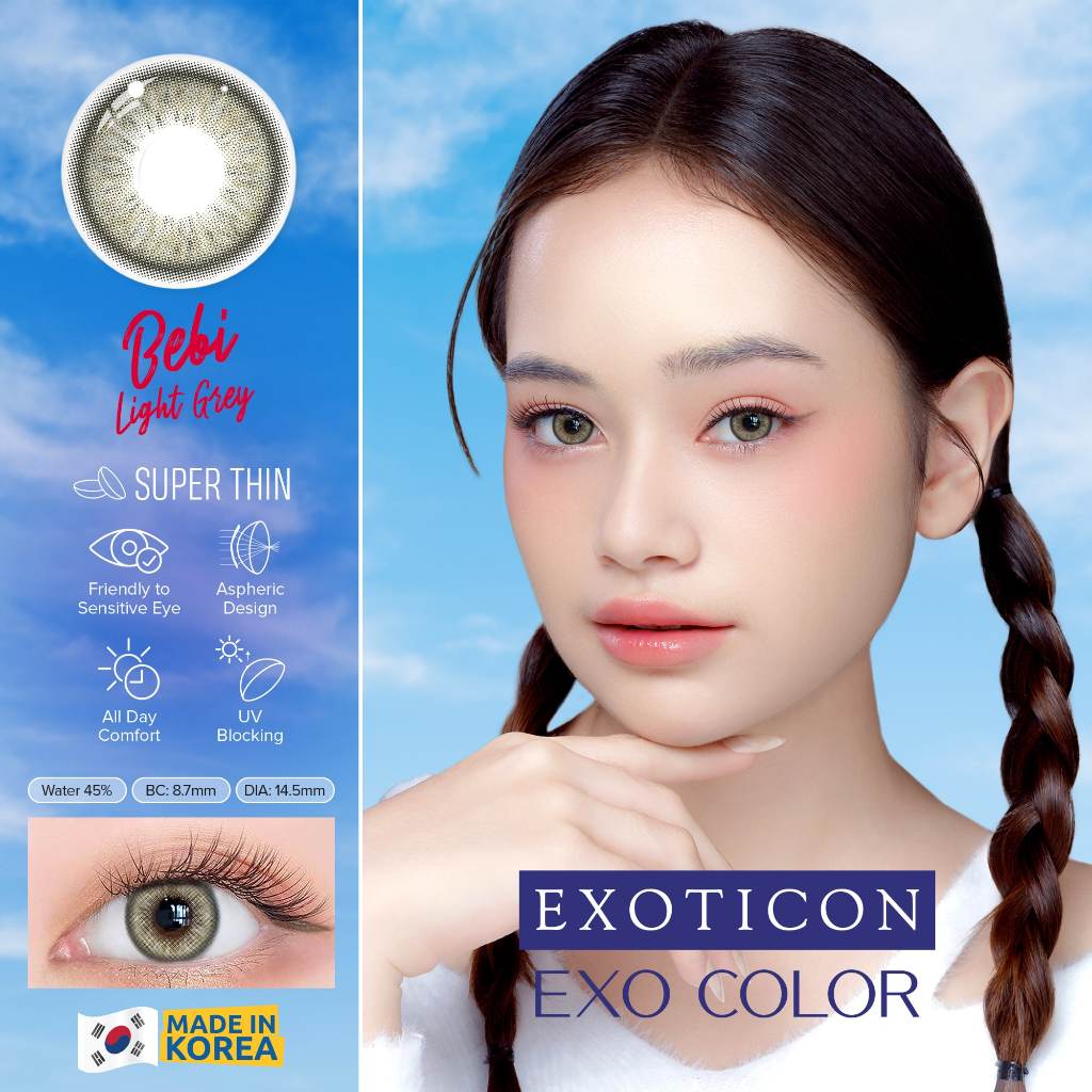 Exoticon Softlens - Exoticon Color - Exo Color Bebi Light Brown | Bebi Light Grey | Soflens 14.5 mm