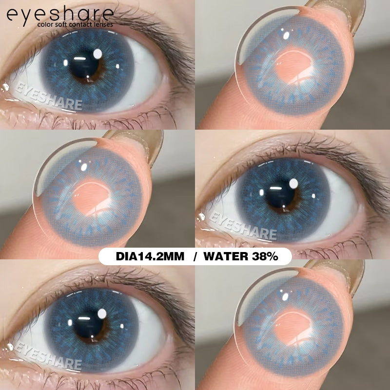Eyeshare Softlens Blue Big Eyes 14.5mm 14.2mm 1Pasang Soft Lensa Kontak Soflen Blue