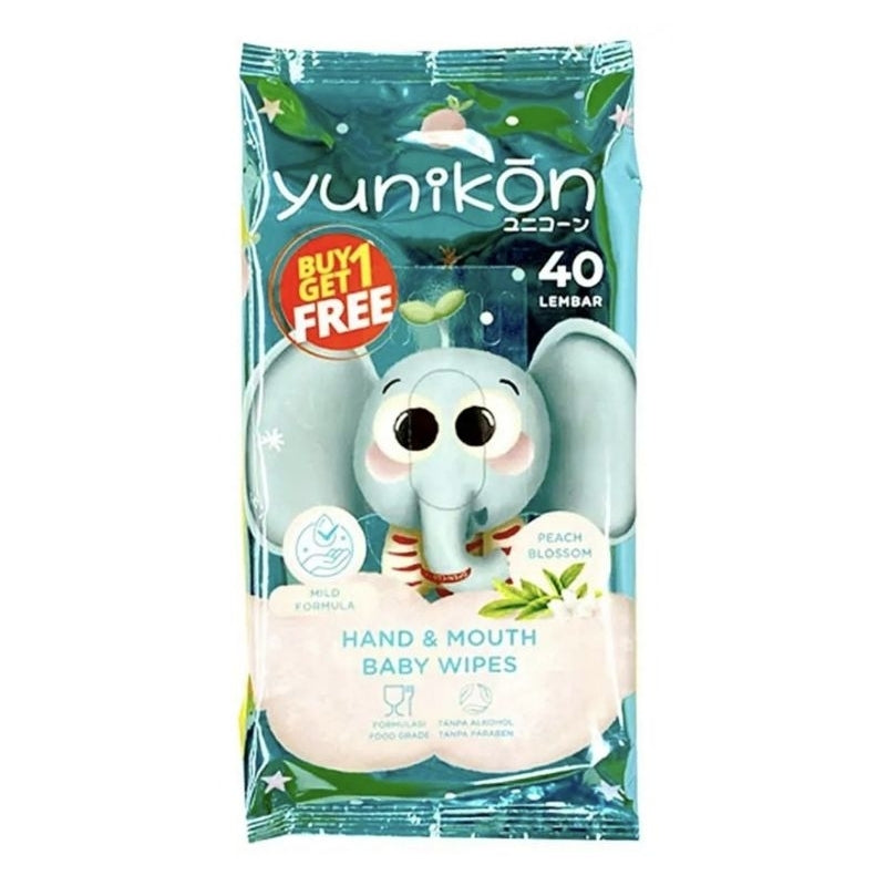 Yunikon Tisu Basah Bayi Tangan & Mulut 40 s - Beli 1 Gratis 1