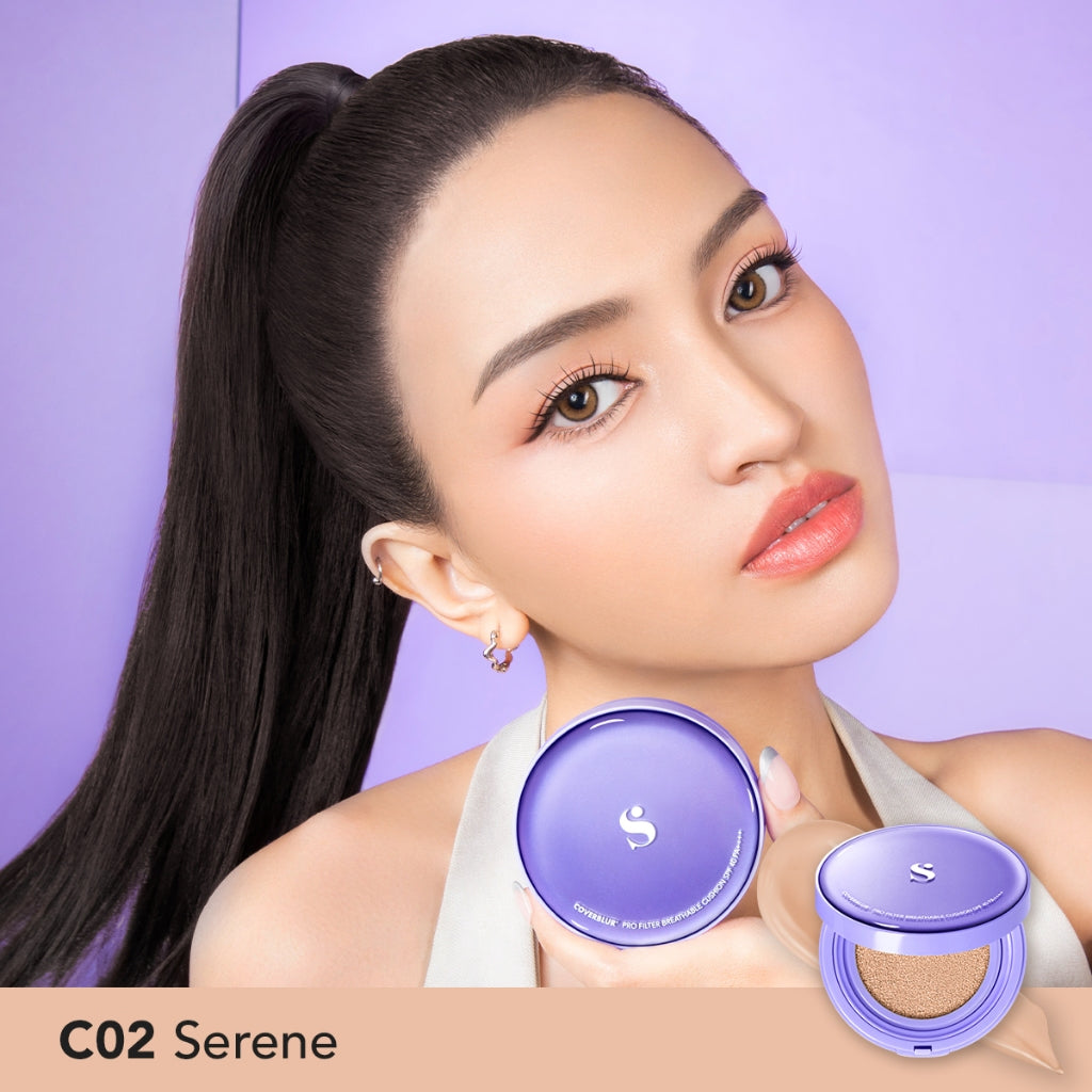 [BARU!] SOMETHINC COVERBLUR Pro Filter Breathable Cushion SPF 40 PA++++  - Seamless Cushion Dengan High Coverage | Smooth Satin Finish, Ringan Digunakan Di Wajah, Tahan Lama, Non comedogenic & Mengandung skincare