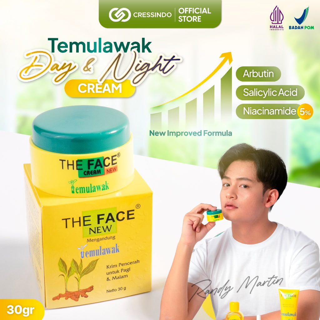 [ IMPROVED FORMULA ] THE FACE Temulawak Day & Night Cream Netto 30gr With 5% Niacinamide