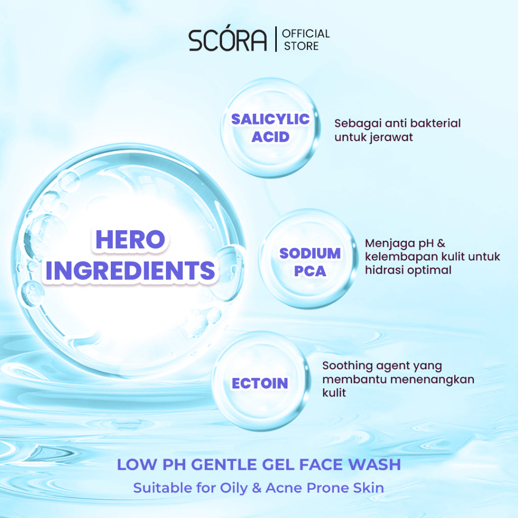[DOUBLE CLEANSING MODAL 50RB] SCORA Gentle & Soothe Micellar Cleansing Water 100 ml + SCORA  Gentle Low pH Cleanser 100 ml