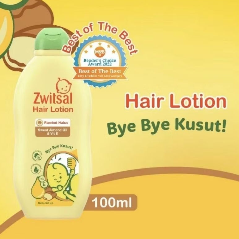Zwitsal Natural Lotion Rambut Bayi Minyak Almond & Vitamin E 100 ml