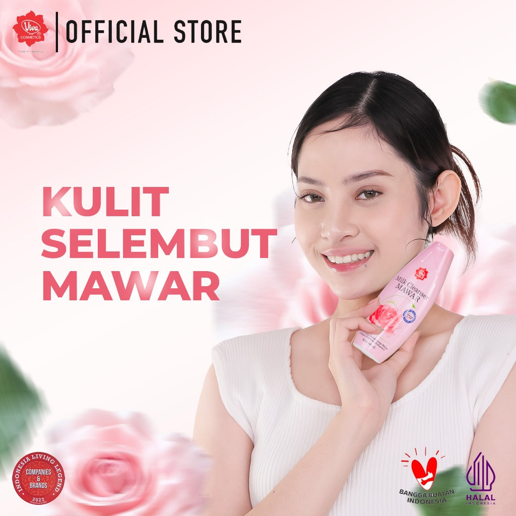 Viva Milk Cleanser Mawar with VIT E, Collagen & Panthenol (tersedia 2 ukuran 100ml & 200 ml)