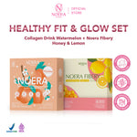 Noera Paket Healthy Fit & Glow Set | Fibery Honey & Lemon | Collagen Drink Regular | Minuman Tinggi Serat dan Vitamin