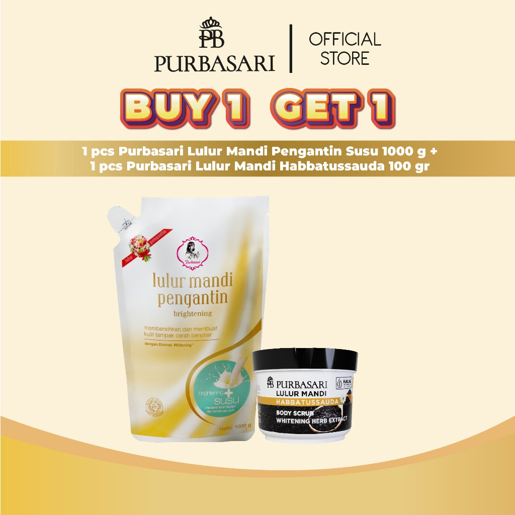 [DAPAT 2] Purbasari Lulur Pengantin 1kg / Lulur Purbasari Whitening + Lulur Mandi 100gr