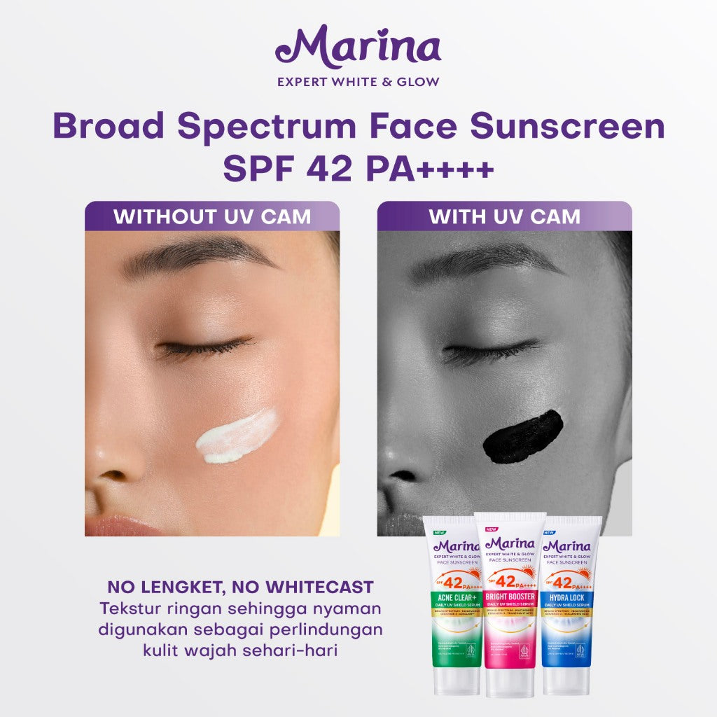 Marina Expert White & Glow Daily UV Shield Face Sunscreen [30ml] - Exp : 03.2027