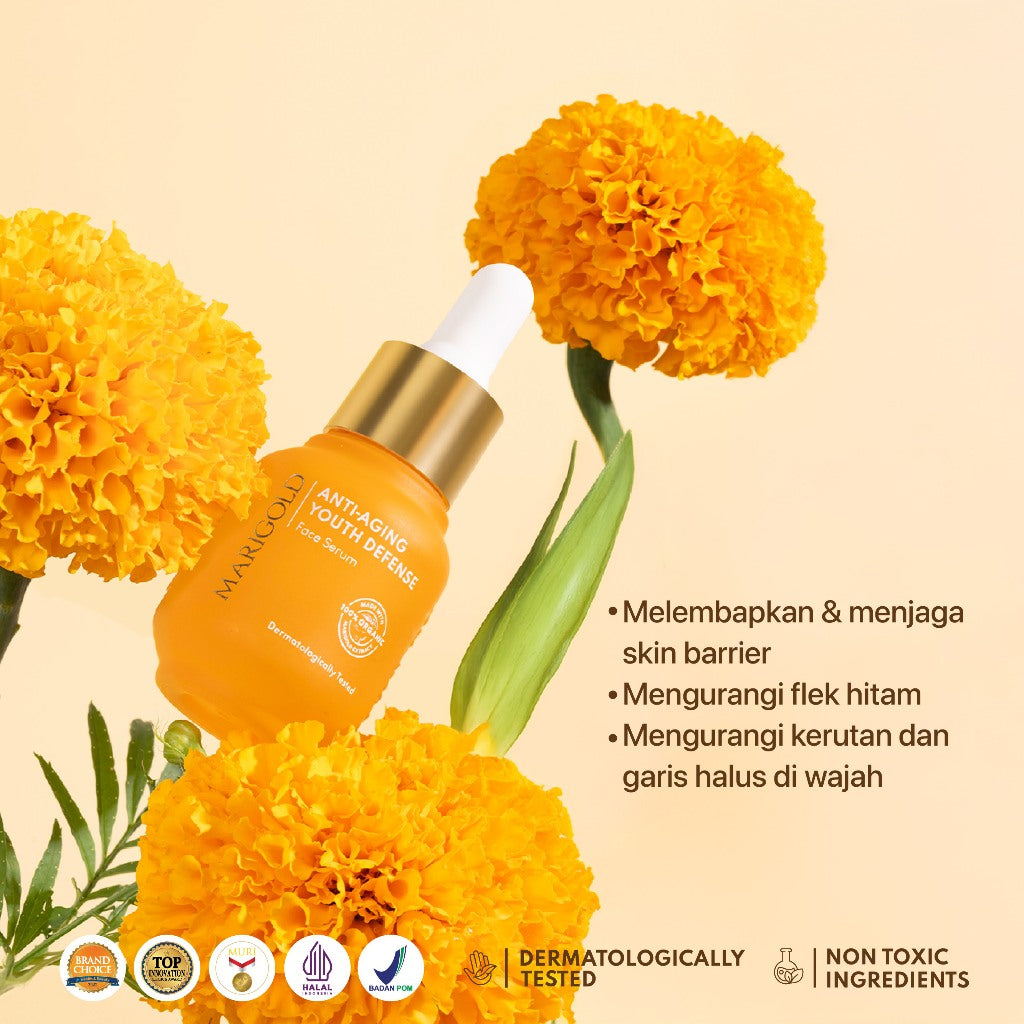 MARIGOLD SERUM - NPURE Marigold anti-Aging Youth Defense Face Serum / Anti Aging Serum / Serum Wajah Anti Aging Flek Hitam