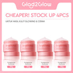 Glad2Glow Pomegranate Niacinamide Brightening Moisturizer Mencerahkan Pemutih Kulit Gel Pelembab Bercahaya Krim Siang dan Malam Perawatan Kulit Ekstrak Delima Asam Lemak Asam Delima Pelembab Esensi Wajah Perawatan Kulit  Pembersih  g2glow official store
