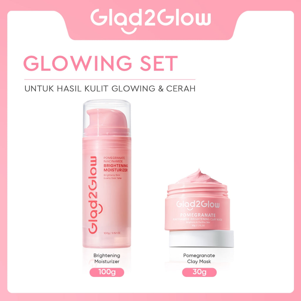 [Isi Besar Hemat]Glad2Glow Moisturizer Series100G Water Gel Niacinamide Brightening Retinol CentellaMencerahkan Pemutih Kulit Pelembab Bercahaya Krim Siang dan Malam Perawatan Kulit Ekstrak Delima Asam Lemak Asam Delima Wajah G2glow official store