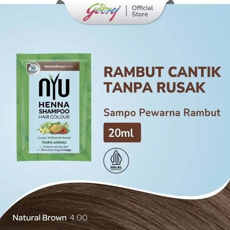 NYU Henna Sampo Pewarna Rambut Natural Sachet 20 ml
