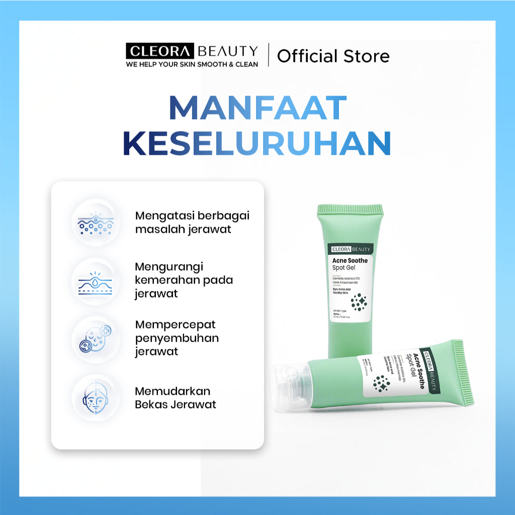 Cleora Special Bundling - Moisturizer Brightening & Acne Spot Gel Pelembab Mencerahkan Obat Totol Jerawat Niacinamide Skin Barrier Untuk Wanita Pria Cream Salep Perawatan Wajah