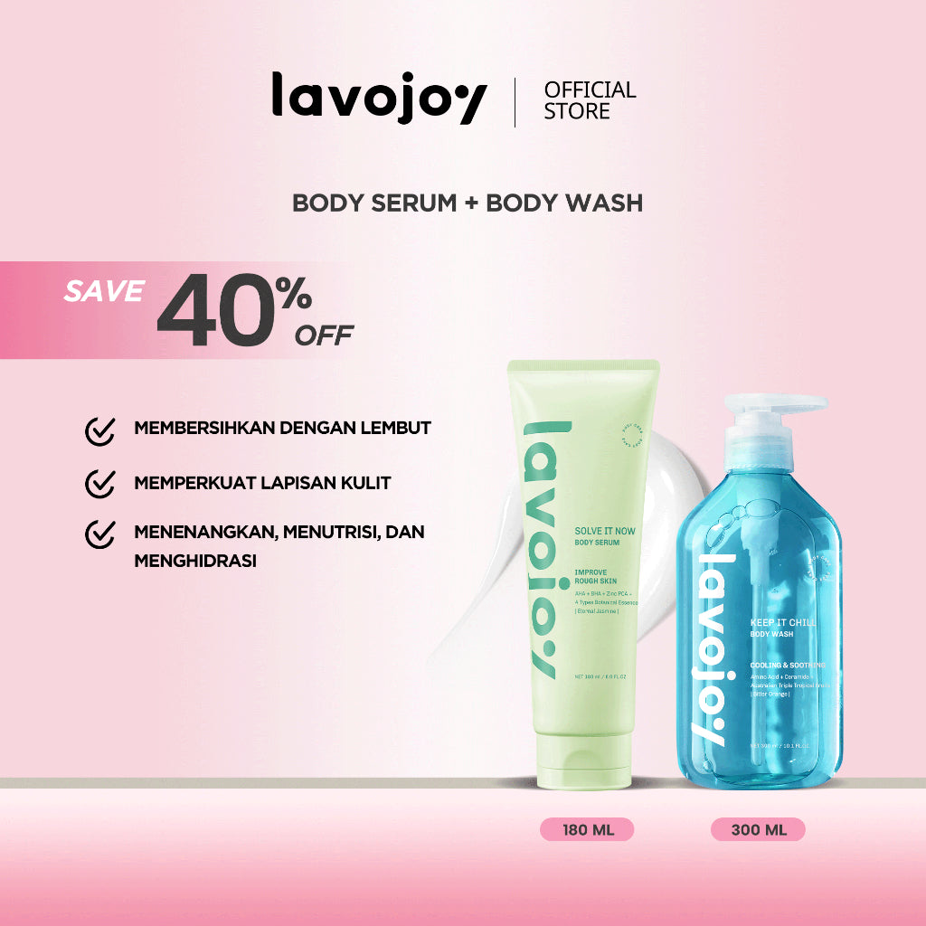 Lavojoy 2in1 Bundle Body Wash All Variants 300ml + Body Serum All Variants180ml | Sabun Mandi Cair Untuk Mencerahkan Dan Melembabkan Kulit | Body Serum Untuk Mencerahkan Dan Melembabkan Kulit