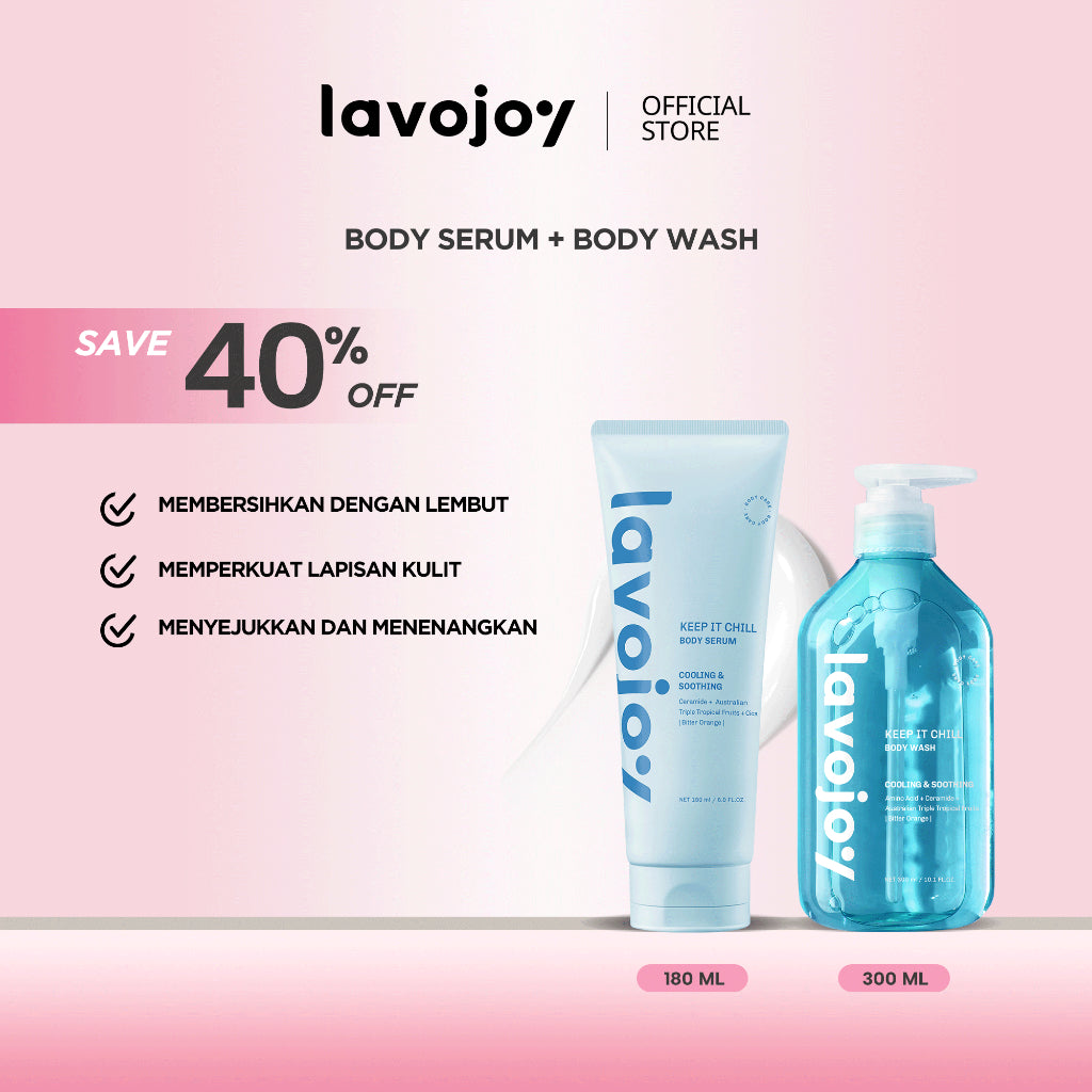 Lavojoy 2in1 Bundle Body Wash All Variants 300ml + Body Serum All Variants180ml | Sabun Mandi Cair Untuk Mencerahkan Dan Melembabkan Kulit | Body Serum Untuk Mencerahkan Dan Melembabkan Kulit