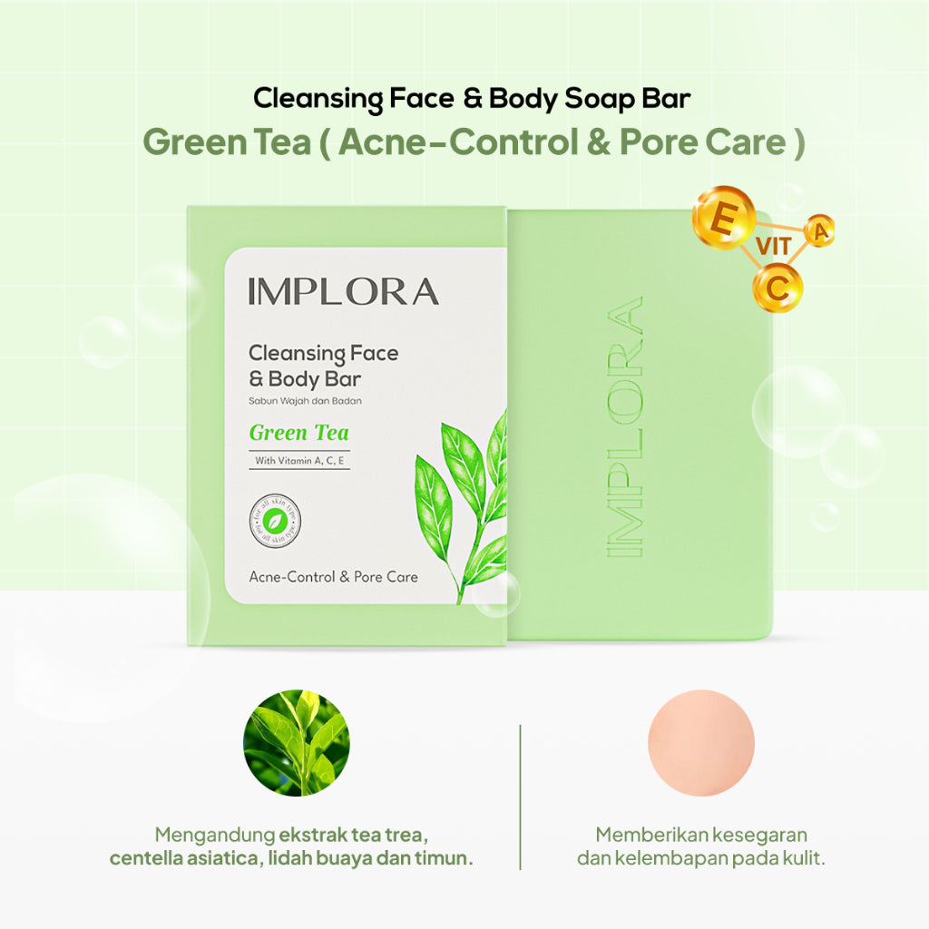 Implora Cleansing Face & Body Bar Soap | Body, Face & Hand Cleanser