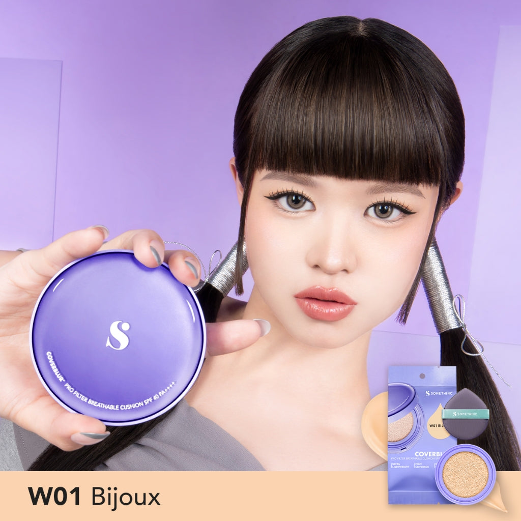 SOMETHINC [2 PCS] Refill CoverBlur Pro Filter Breathable Cushion SPF 40 PA++++ & Ceraplump Tinted Lip Balm SPF25 PA++++