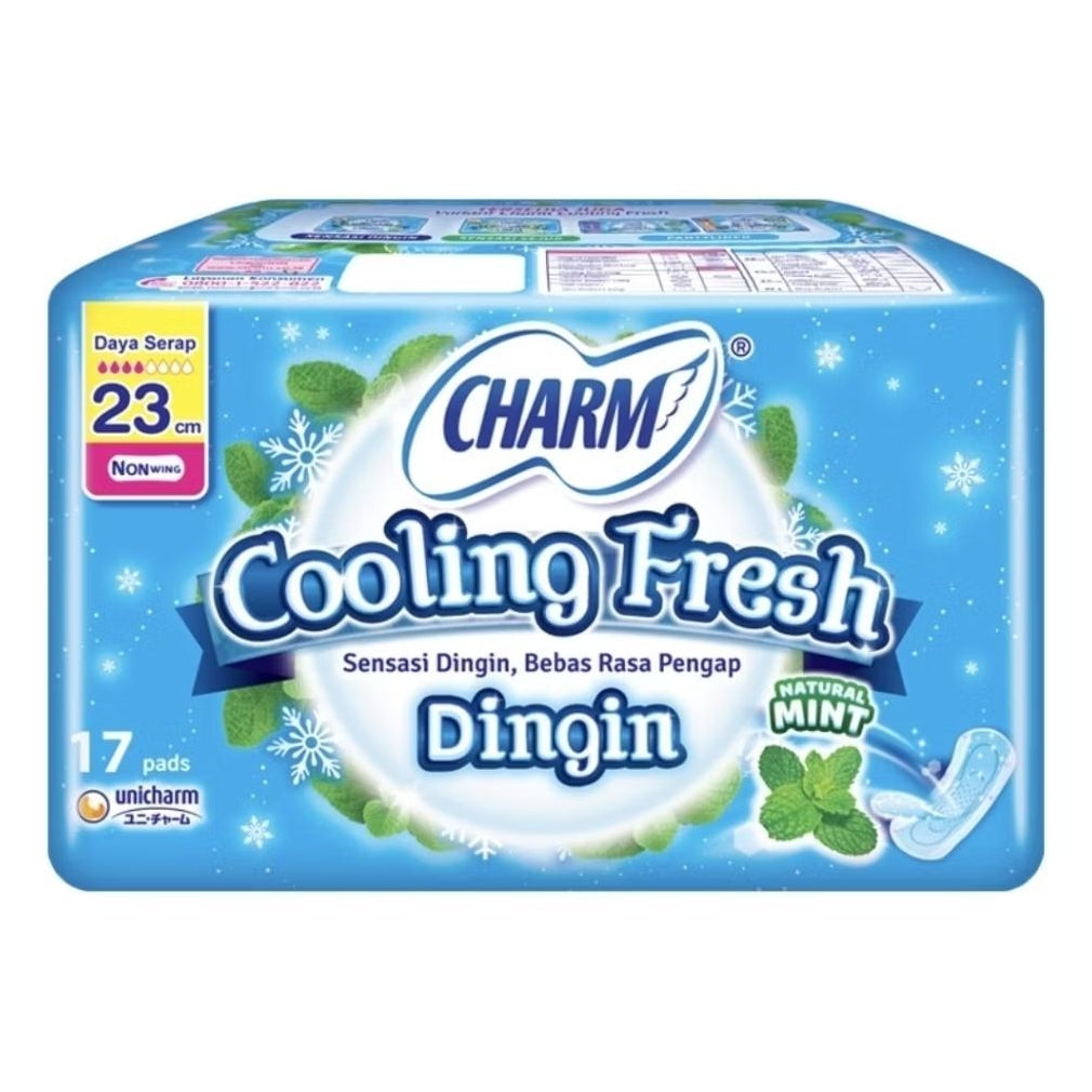 Charm Cooling Fresh Pembalut Wanita Non Wing Natural Mint 23 cm 17 pcs
