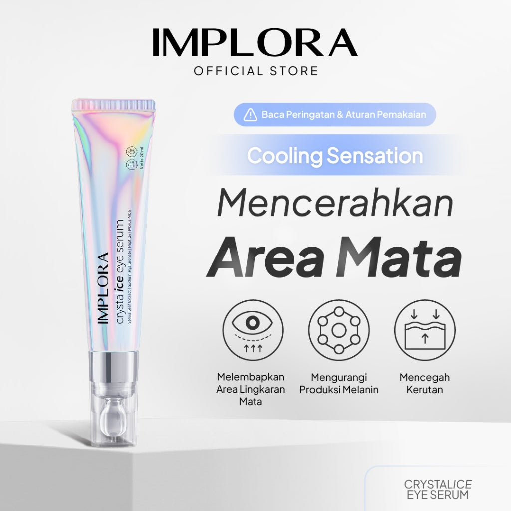 Implora Crystalice Eye Serum | Mengurangi mata panda | Mencerahkan dan melembapkan area mata | Mencegah Kerutan