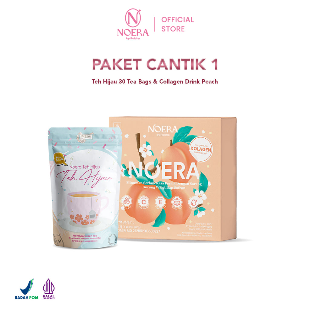 Noera Paket Cantik | Teh Hijau + Collagen Drink Improved Formula | Green Tea