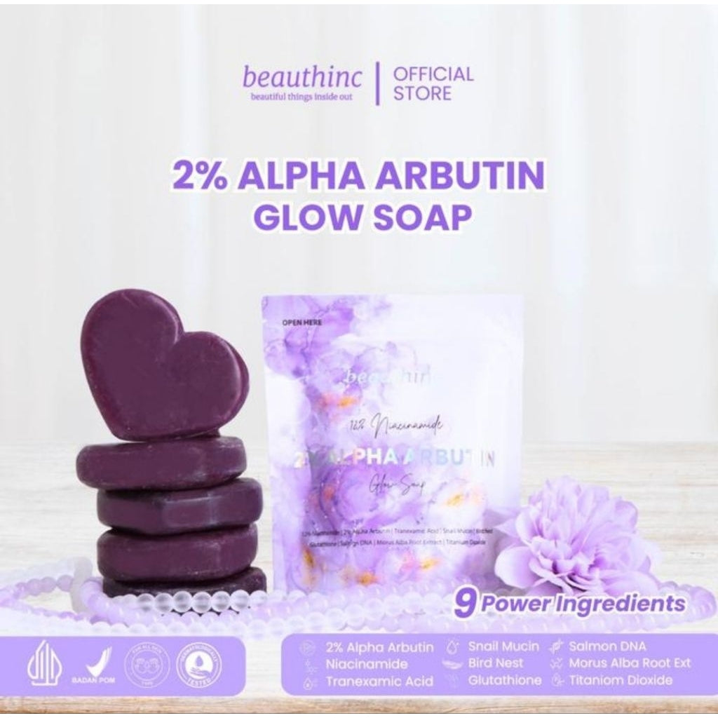 BEAUTHINC - Alpha Arbutin Glow Soap dan Crystal Gluta Soap
