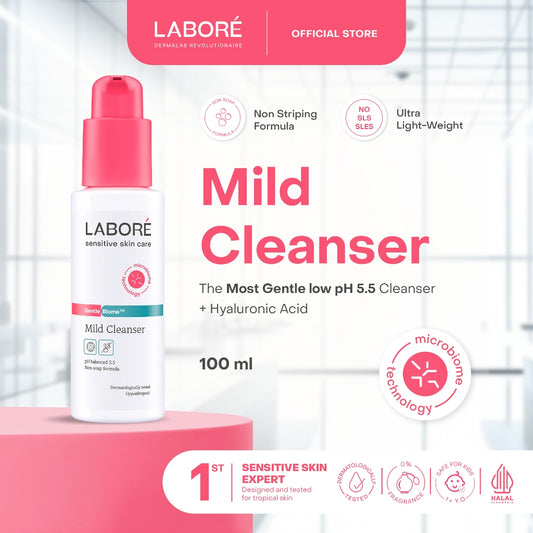 Labore GentleBiome™ Mild Cleanser 100ml - Face Wash | Sabun Pembersih Wajah Low pH 5.5 Hyaluronic Acid for all skin and sensitive