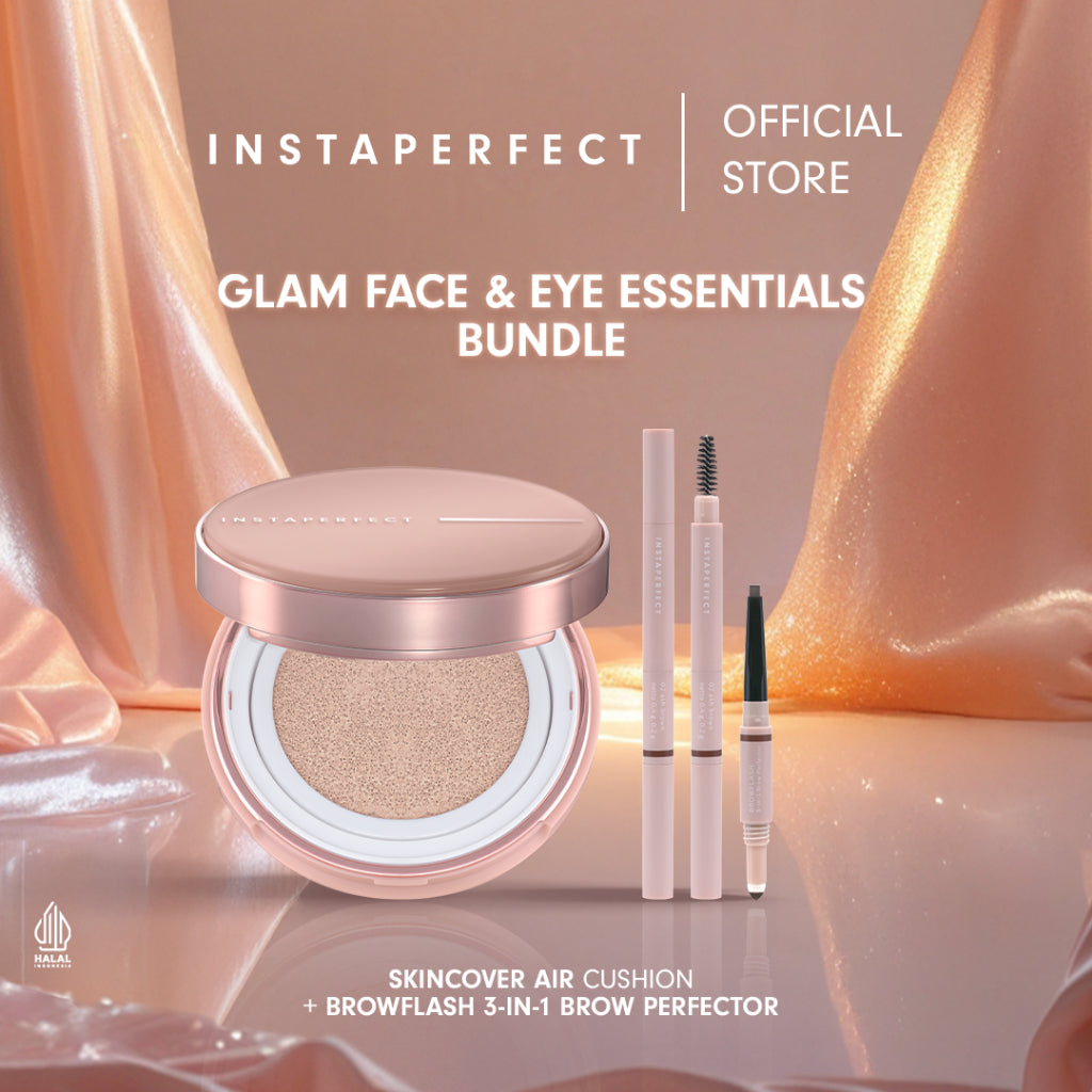 Instaperfect Glam Face & Eye Essentials Bundle (Skincover Air Cushion + Browflash 3-in-1 Brow Perfector)