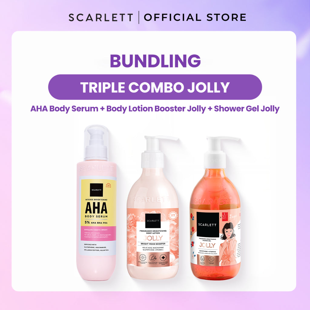 SCARLETT Top Picks Glow Body Care Series 5in1 Body Scrub + Shower Gel/Shower Scrub + Exfoliate + Body Serum + Body Lotion Paket Lengkap Fragrance Body Care | Aroma Wangi Mewah Tahan 12 Jam Mencerahkan Melembabkan Menutrisi Kulit