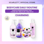 SCARLETT Top Picks Glow Body Care Series 5in1 Body Scrub + Shower Gel/Shower Scrub + Exfoliate + Body Serum + Body Lotion Paket Lengkap Fragrance Body Care | Aroma Wangi Mewah Tahan 12 Jam Mencerahkan Melembabkan Menutrisi Kulit