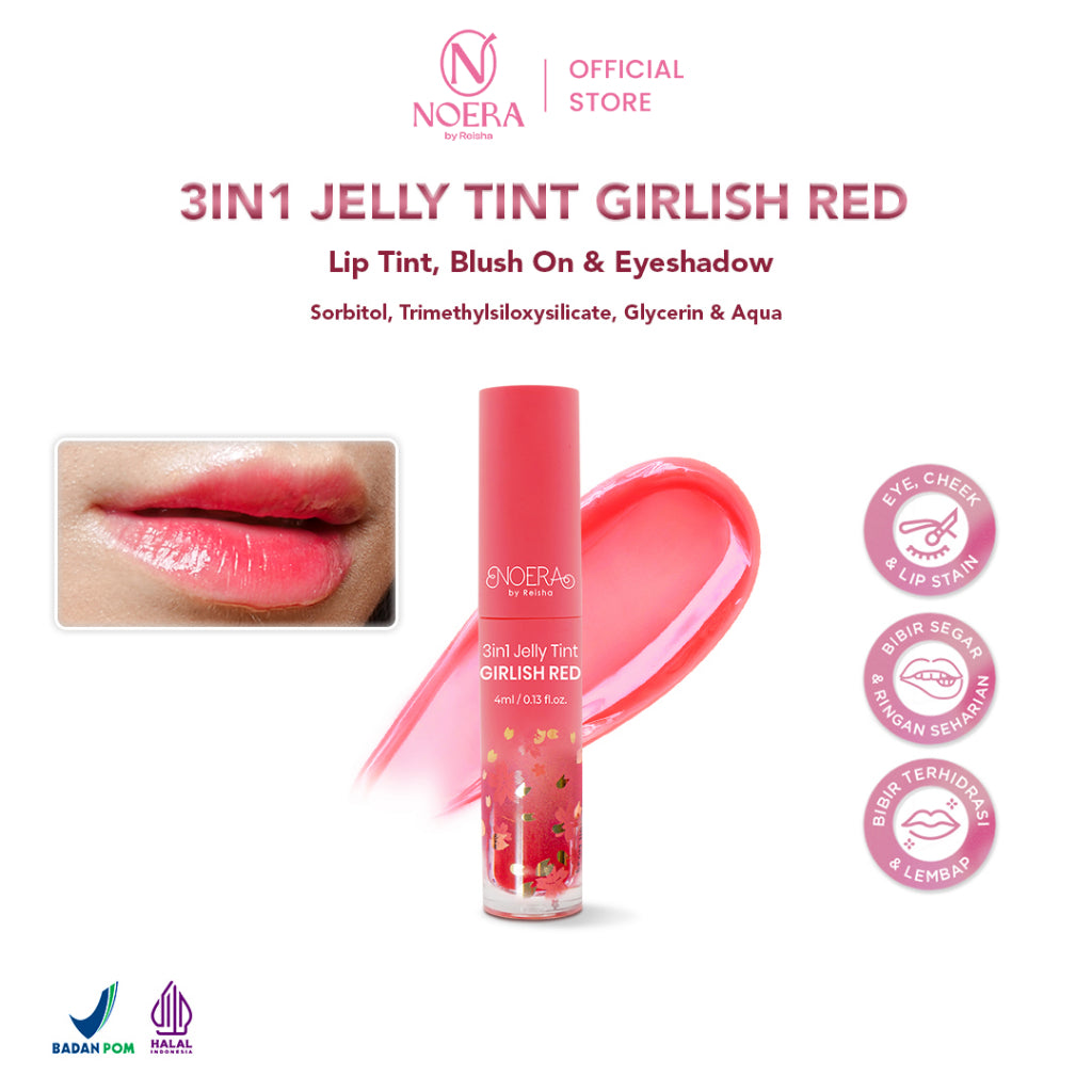 Noera 3 In 1 Jelly Tint Girlish Red | Lip Tint Jelly