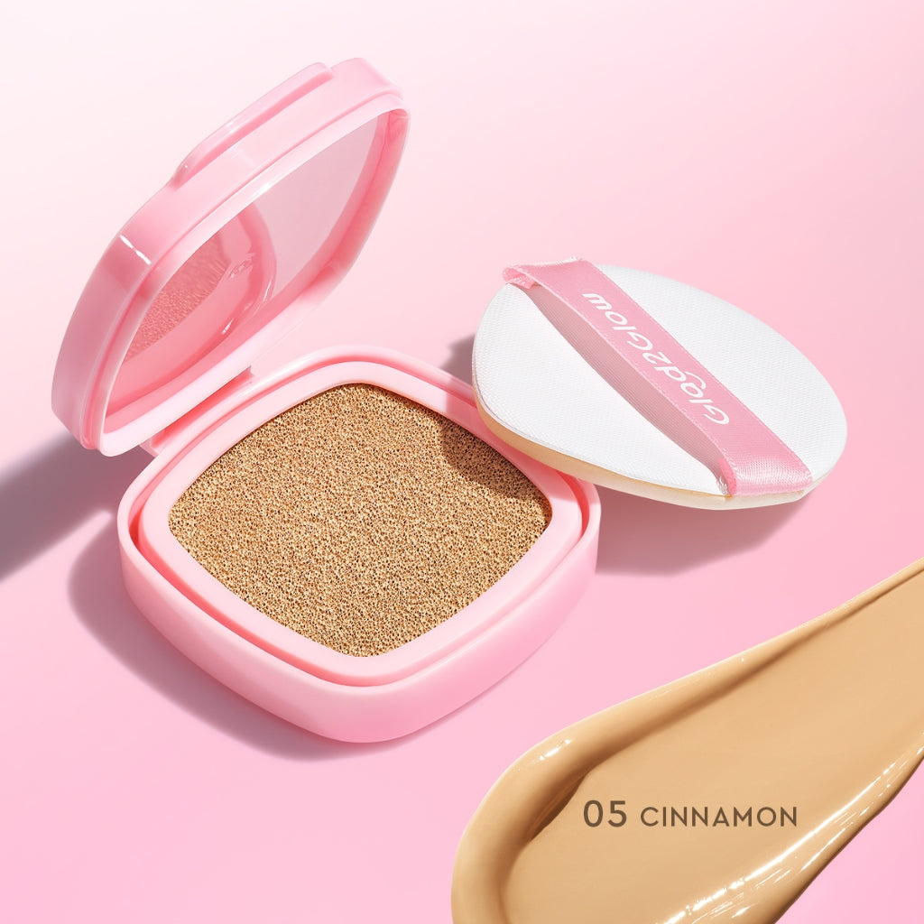 Glad2Glow Perfect Cover Cushion Oil-Control matte  Foundation Waterproof Sweatproof Finish Poreless Cushion Refill BB CC Cream Makeup refill g2glow official store