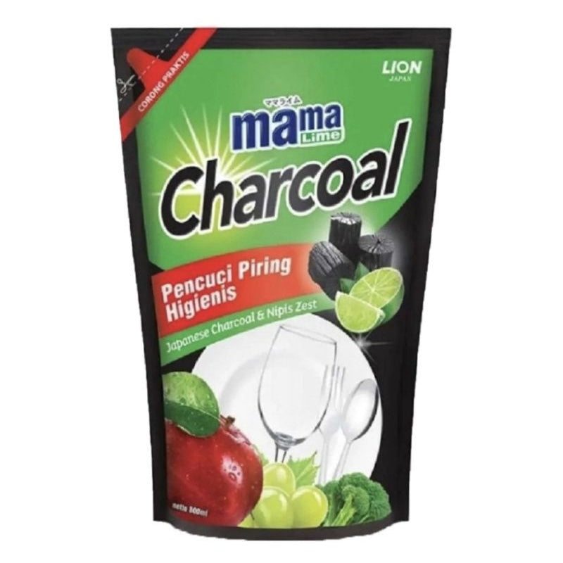 Mama Lemon Lime Sabun Cuci Piring Charcoal Refill 680 ml