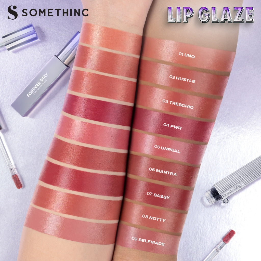 SOMETHINC Forever Stay Comfort Lip Glaze - Transferproof Lip Glaze, Awet Digunakan 24 Jam | Ringan Digunakan Di Bibir, Dengan Warna Menyala, Mampu Menutup Warna Bibir Gelap