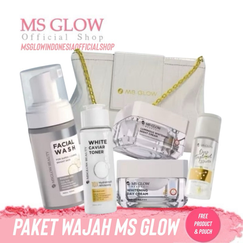 MS GLOW PAKET WAJAH  bonus produk & pouch