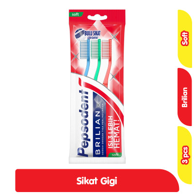 Pepsodent Sikat Gigi Gentle Care Soft / Gentle Soft / Brilian Soft /  Sensitive