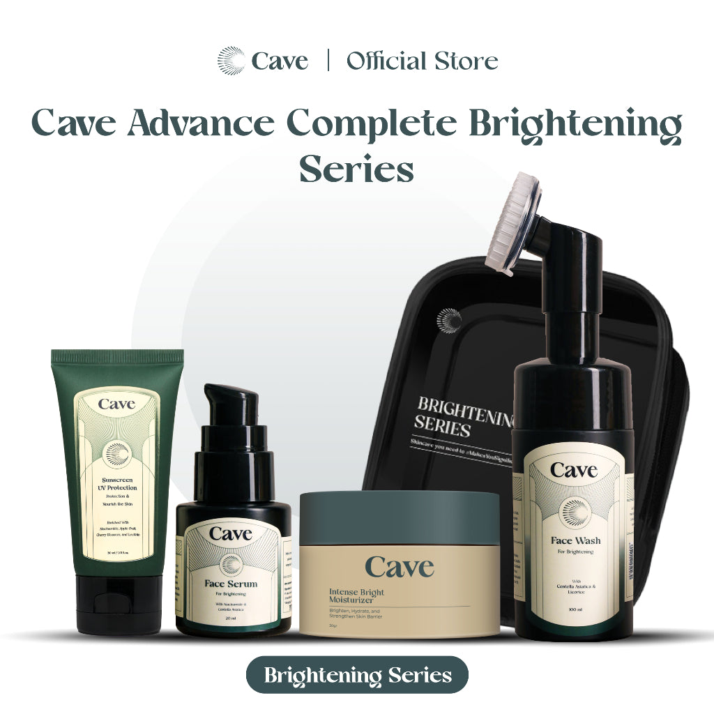 Cave Advance Complete Brightening Series - Paket Skincare Untuk Pria Membantu Membersihkan Menutrisi & Mencerahkan Wajah